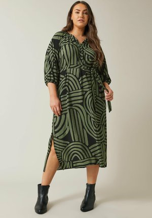 ABSTRACT MIDI  - Jurk - green