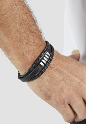 s.Oliver, LEATHER BRACELET - Bracelet - schwarz