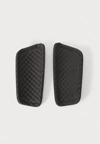 Black padded inserts with quilted texture and rounded edges, designed for comfort, featuring a smooth border and contoured shape.