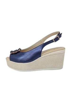 Sandali con plateau - blue