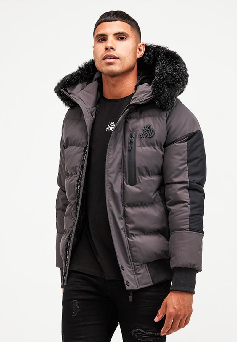 Kings Will Dream Puffer Bomber Jacket In White With Detachable Faux Fur