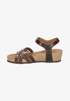 Sandali con plateau - cognac