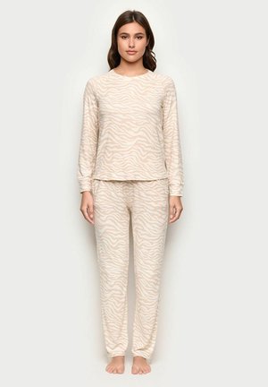 SPECIAL SET - Nattøj sæt - beige with print