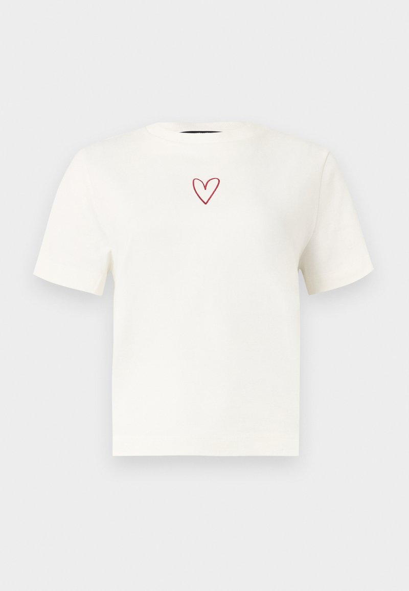 Vero Moda VMSARA METTE SS TOP BOX JRS NOOS - T-shirt med print - snow ...