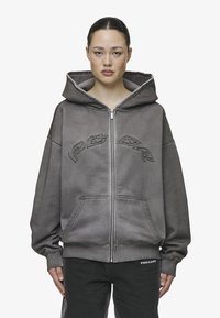 Pegador JULIA OVERSIZED - Zip-up sweatshirt - oil dyed deep grey