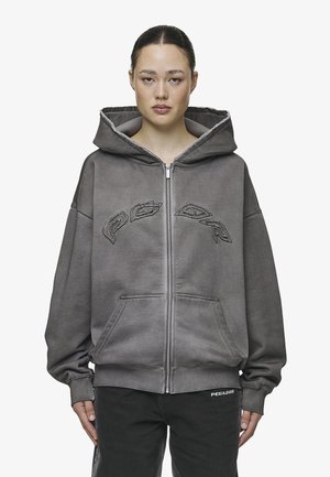 JULIA OVERSIZED - Φούτερ με φερμουάρ - oil dyed deep grey