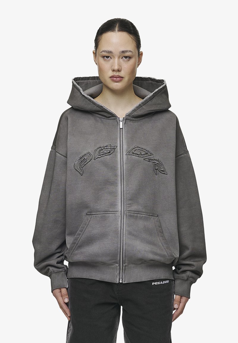 Pegador JULIA OVERSIZED - Zip-up sweatshirt - oil dyed deep grey