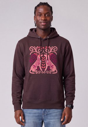 watapparel, HUNDELIEBE UNISEX - Kapuzenpullover - red brown