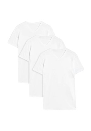 Marks & Spencer 3PACK V-NECK  - Jednoduché tričko - white