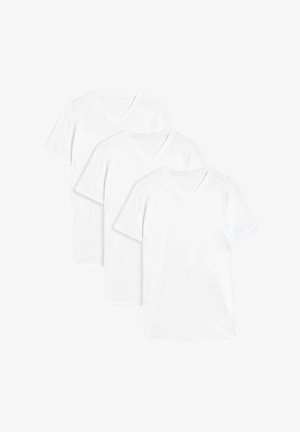 Marks & Spencer, 3PACK V-NECK - T-shirts basic - white