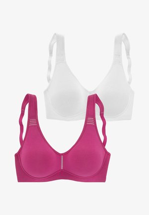 LASCANA 2 PACK - T-shirt bra - beere/weiß
