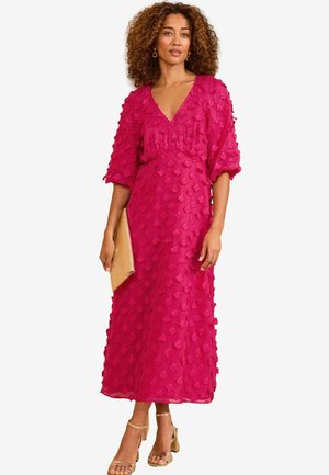Love & Roses REGULAR FIT - FLORAL V-NECK PUFF SLEEVE - Kasdienė suknelė - pink