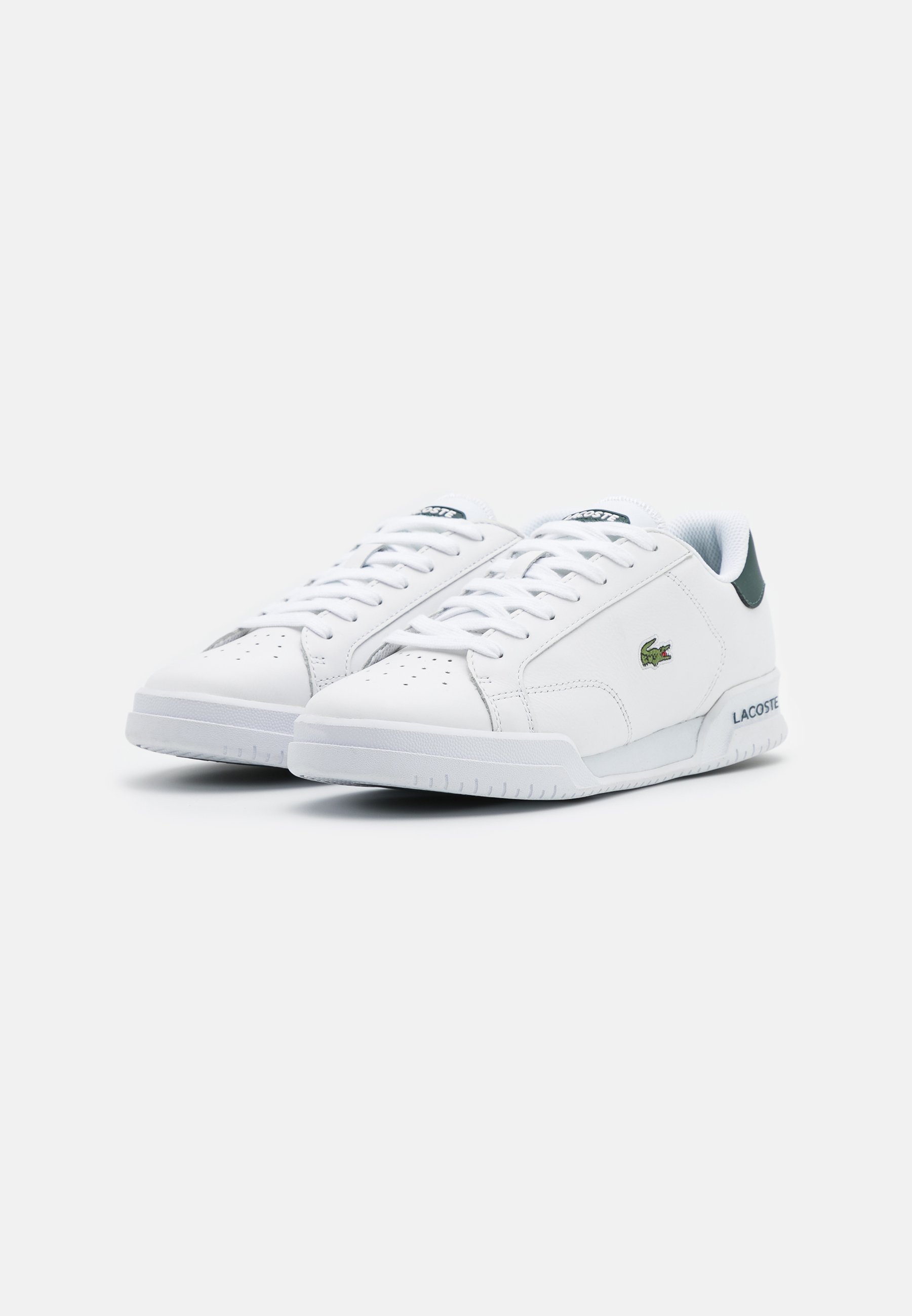 Lacoste TWIN SERVE - Sneakers laag - white/dark green/wit - Zalando.nl