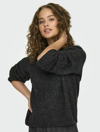 ONLY Strikkegenser - dark grey melange