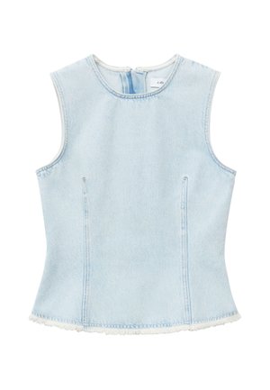 & OTHER STORIES, & OTHER STORIES RAW-EDGE DENIM TOP - Blouse - light blue