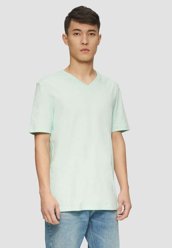 MIT V-AUSSCHNITT - T-Shirt basic - minze