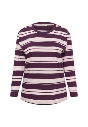 Kaffe Curve, KCWINNI MULTISTRIPE LONG SLEEVE - T-shirt imprimé - blackberry wine pink stripes
