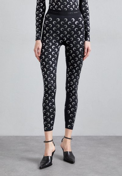MARINE SERRE MOON PRINTED - Legging (type pantalon) - black strass