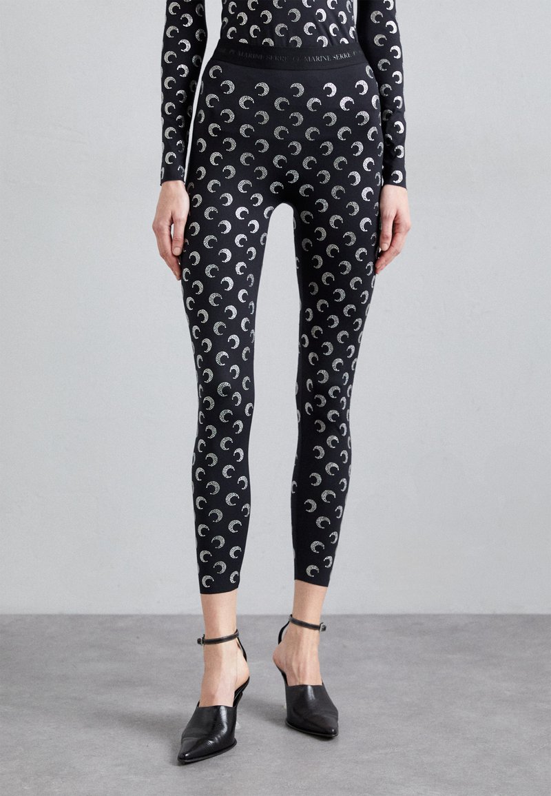 MARINE SERRE MOON  - Tamprės – kelnės - black strass