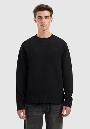 V-NECK - Strickpullover - black