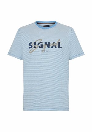 Signal, LUKE STRIPE - T-shirts print - blue slip stream