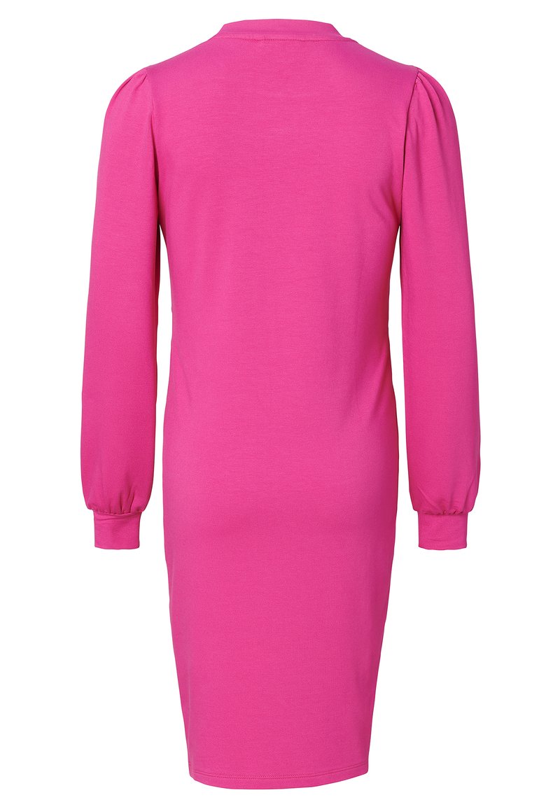 knee length dresses for ladies Hourglass Hot Pink Long-Sleeve Twisted Maxi Dress With Split – Club L  London main image 0