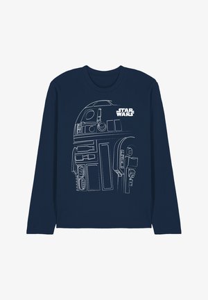 Long-sleeve navy shirt featuring a white outline design of a droid. The text "STAR WARS" is displayed above the illustration.