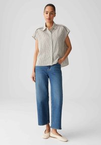 OPUS MID RISE CROPPED WIDE FIT - Straight leg jeans - mid lane blue