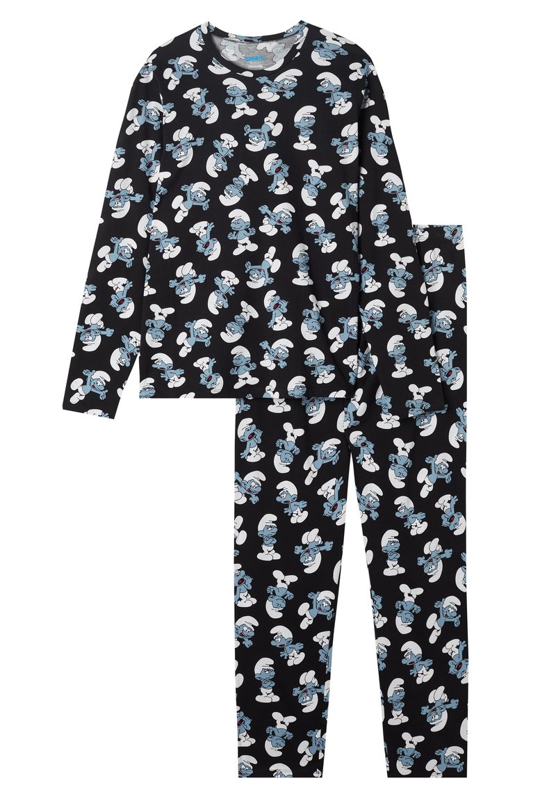 Herren Pyjamas | Tezenis SET Nachtwäsche Set schwarz black smurfs print/schwarz meliert - GJ75695 Herren Pyjamas | Tezenis SET Nachtwäsche Set schwarz black smurfs print/schwarz meliert - GJ75695