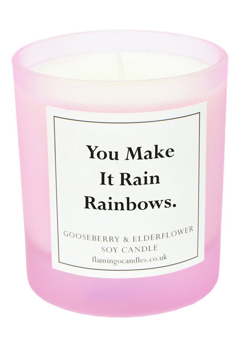 Flamingo Candles CANDLE - Geurkaars - you make it rain rainbows - pink gooseberry & elderflower