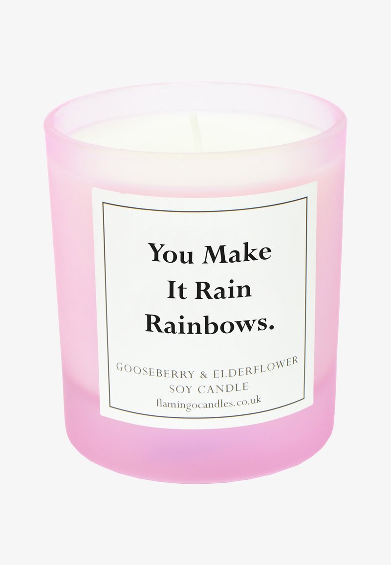 Flamingo Candles CANDLE - Geurkaars - you make it rain rainbows - pink gooseberry & elderflower
