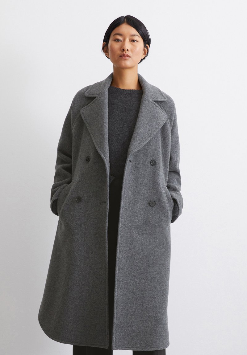 Marc O'Polo RAGLAN SLEEVE - Klassischer Mantel - deep grey melange