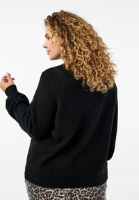 Zizzi Kardigan - black solid