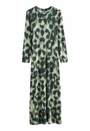 REGULAR FIT-LONG SLEEVE  - Maxikleid - khaki green animal print