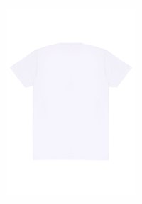 Hvid kortærmet t-shirt lavet af bomuld. Enkel design med rund hals og en glat tekstur. Ingen synlige grafikker eller mønstre.