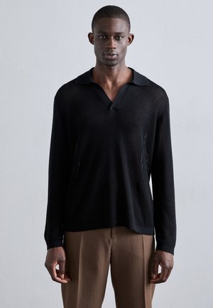 TONI OPEN COLLAR - Jumper - black