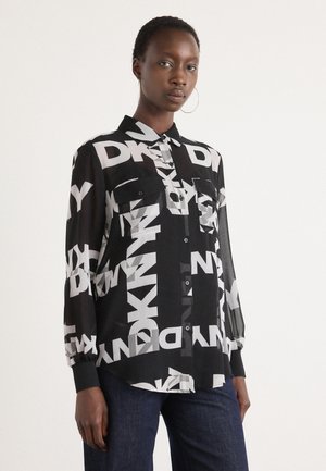 LOGO SHIRT - Button-down blouse - black/ivory