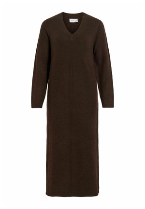 VILA, MIDI DRESS VILIGA KNITTED - Robe pull - coffee bean