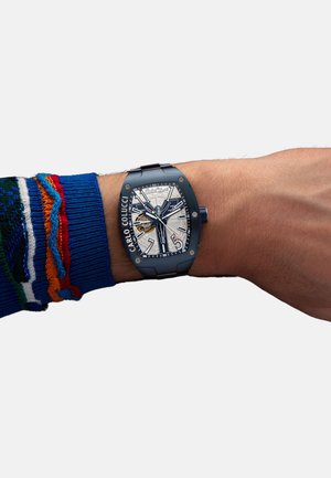 Carlo Colucci, HERRENUHR AUTOMATIK CC100 - Uhr - grau   edelstahlarmband blau