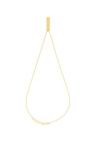 Collier en or avec un pendentif rectangulaire au fini lisse. La chaîne présente un design délicat avec un fermoir en forme de homard.