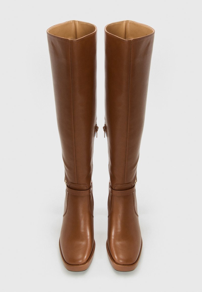 Bottes Femme Cuir Kenneth Cole Marron Camel - Taille US 6, Bout Carré