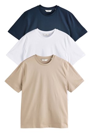 Next, REGULAR FIT - PREMIUM SUPIMA CREW NECK 3 PACK - T-Shirt basic - white navy stone