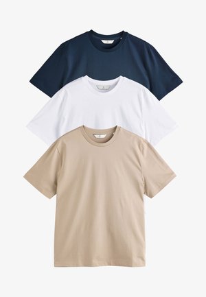 Next, REGULAR FIT - PREMIUM SUPIMA CREW NECK 3 PACK - T-Shirt basic - white navy stone