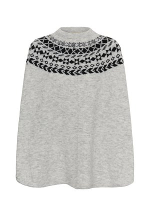 Cream, CRCHERRIE PONCHO - Pullover - light grey jaquard
