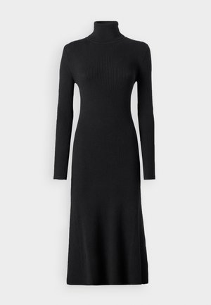VILA VIAMARIA ROLL NECK DRESS - Rochie tricotată - black