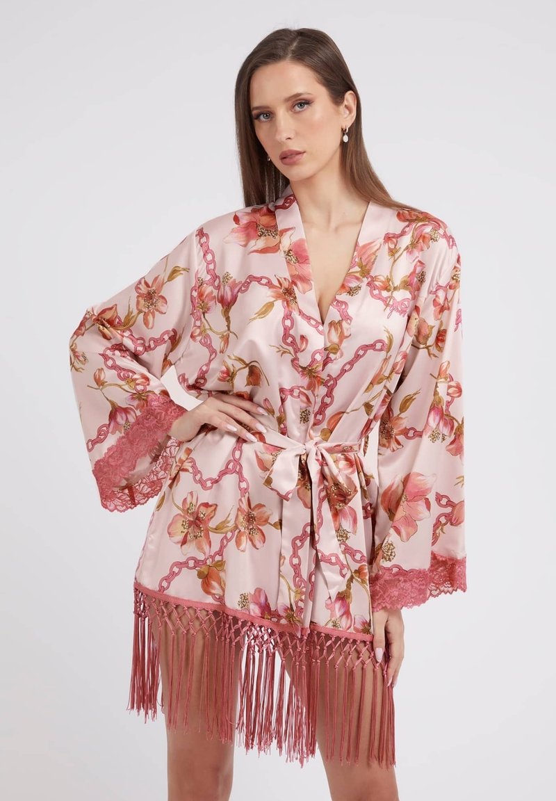 Guess KIMONO MIT BLUMENPRINT Peignoir blumenmuster pink/rose clair