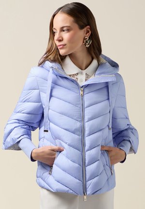 CON CAPPUCCIO E POLSINI - Giacca invernale - azzurro