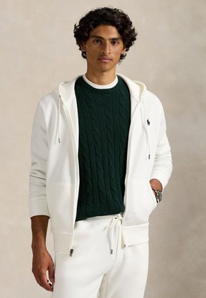 Polo Ralph Lauren DOUBLE KNIT FULL ZIP HOODIE - Sweat zippé - white