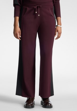 Elena Mirò, PANTALONI PALAZZO IN MAGLIA CON COULISSE - Pantalon classique - bordeaux