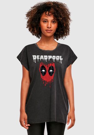 DEADPOOL - DRIPPING HEAD - Print T-shirt - black